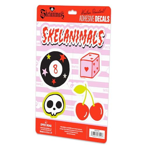 Image of Hasbro Skelanimals Adhesive Vinyl Decals - Fun Skelanimals Stickers for Water Bottle or Laptop, 1 Pack (5 Count)