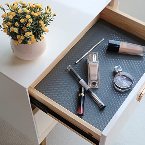 Hersvin Shelf Liners 20 In X 20 Ft Eva Drawer Mats, Non-Adhesive Cupboard Pad, Kitchen Cabinet Lining Fridge Cushion (Gray/Crossed Stripe, 50.8X610Cm) #TOP3