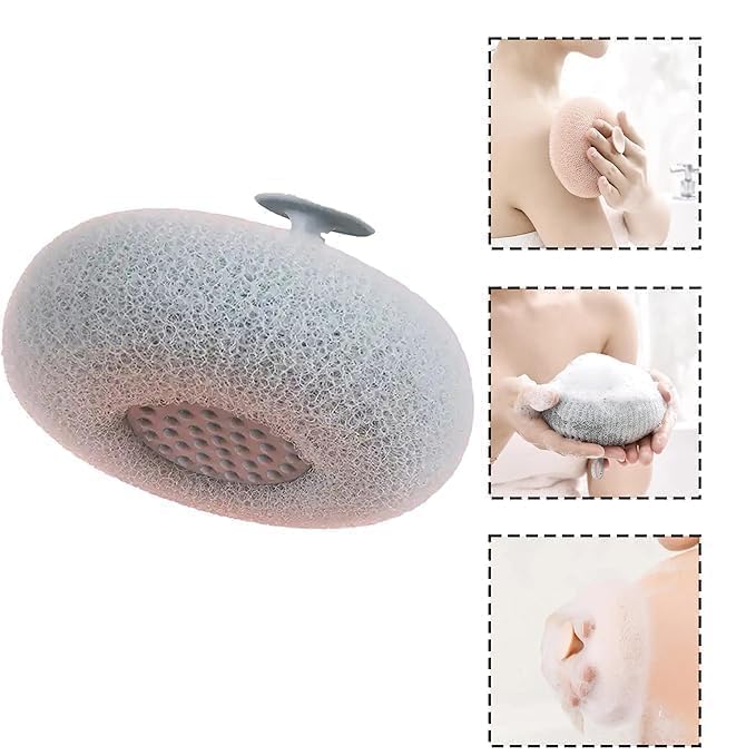 TARTAMYA Round loofah scrubbing brush Loofah Bath Sponge Body Scrubber Mesh for Men Women | Mud & Dirt Remover Exfoliating Soft Massager (2 pcs) 4