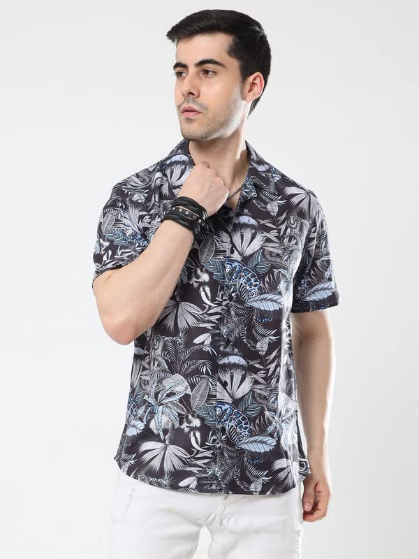 Image of GLORYBOYZ Men's Half Sleeve Relaxed Fit Trendy Stylish Soft Comfortable Fabric Classic Designer Shirt Fashion Tropical Printed Hawaiian