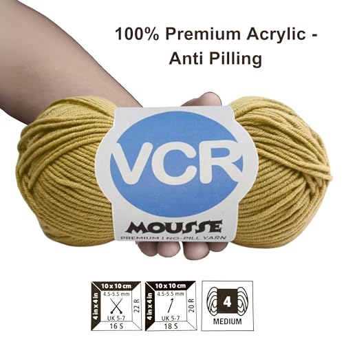Image of VCR 4ply Light Zink Yarn, 100 Grams Hank, 190 Meters Length, Acrylic Ball for Crochet and Knitting, Soft Crosia Threads, Pack of 1 Yarn, Suitable for DIY Crafts