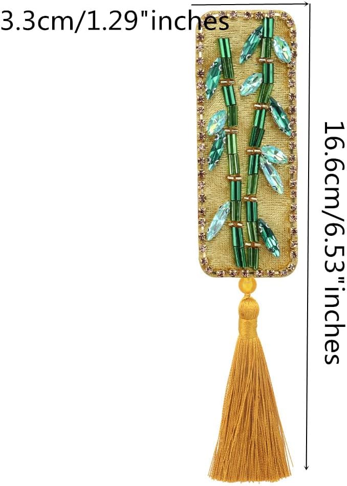 Handmade Floral Beaded Bookmark with Tassels Flower for Unique Book Reading Lovers Sewing Clothes Waist Ornament (Mix 5pieces)