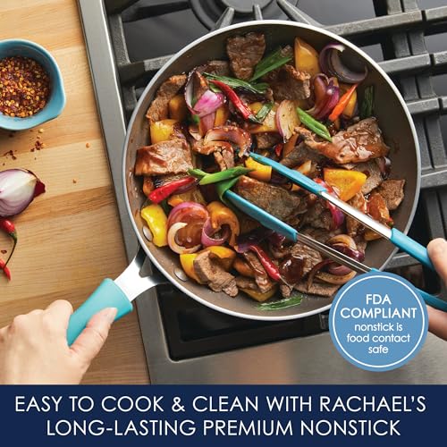 Rachael Ray Cook + Create Nonstick Stir Fry Pan/Wok, 10.5 Inch, Agave Blue by Rachael Ray - Image 3