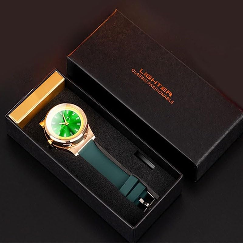 Encendedor recargable 2 en 1 con brújula negro miniatura 6