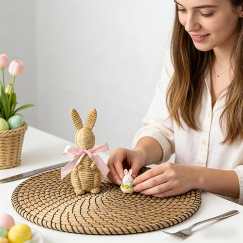 Figurines de lapin en résine pour sublimer votre centre de table et jardin - 3