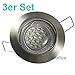 Produktbild LED Einbauleuchte Einbaustrahler Einbauspot Innenbeleuchtung Unterbauleuchte 3er Set Eisen gebürstet 230V/GU10 Wahlweise in 2 Lichtfarben warmweiß/kaltweiß inkl. Leuchtmittel (Lichtfarbe kaltweiß)