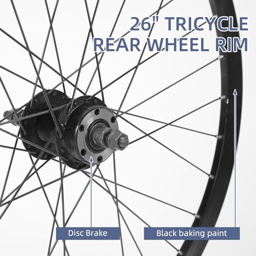 AkiiGer MTB Wheel 26" Rear Bike Wheelset, Bicycle Rim, Solid Shaft, 36 Spoke, Compatible 6-9 Speed Cassette, Aluminum Alloy - Thumbnail 2