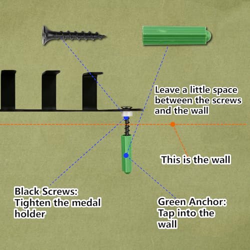 CREATCABIN Suporte de medalha de corrida para exibição de medalha de corredor, pequeno, preto, prêmi