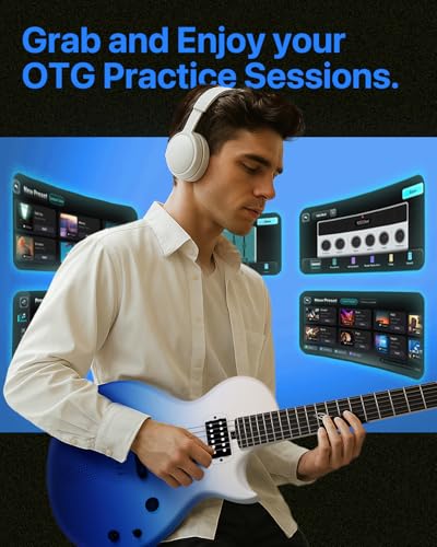 Image of Enya Electric Guitar Nova Go Sonic Smart Electric Carbon Fiber Guitarra with 10W Wireless Speaker, Onboard Presets, All-in-One Portable Rig for Street Performers & Home Studios, 2-Year Warranty
