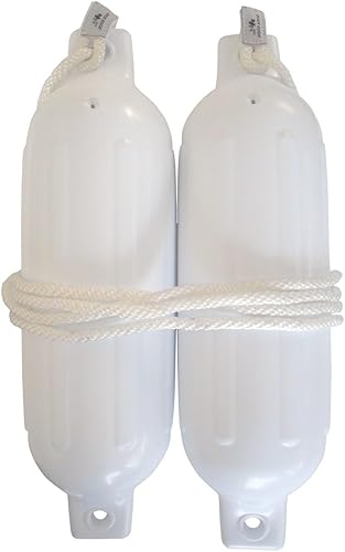 Miniatura 3 de Dock Edge Twin Eye, defensas de barco delfín, acanaladas, paquete de 2 con líneas de muelle