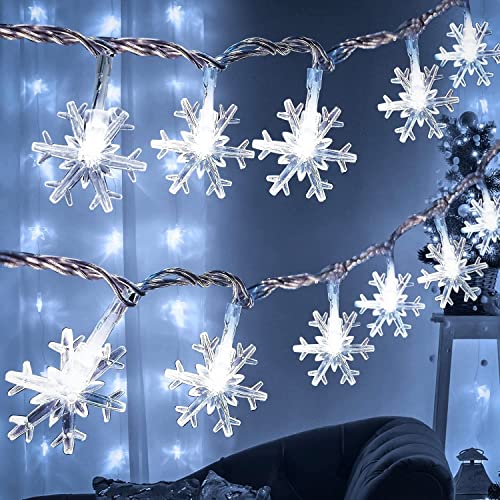 Guirlande de Noël flocon étanche pour illuminer votre jardin et vos soirées sur le patio
