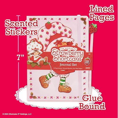 Image of Horizon Group USA Journal Set, Cute School Supplies, Stationary Kit for Girls, Diary and Accessories, Strawberry Shortcake Journal Set