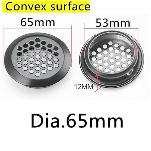 10 Stück Edelstahl-Gitterloch-Gaslüftungsgitter for Kleiderschrank, Badezimmer, Küche und Bürobelüftung(Convex 53mm)