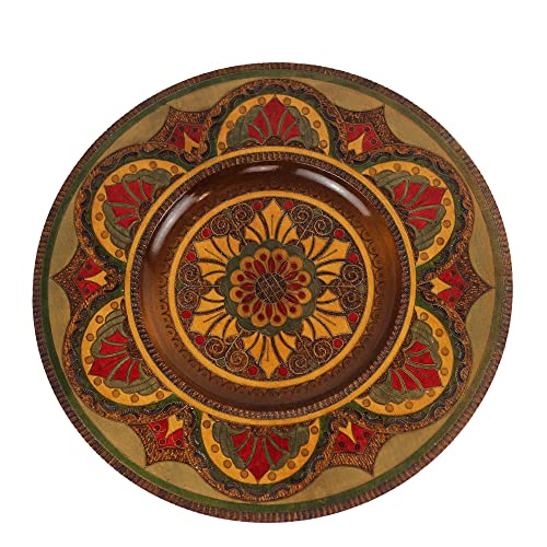 mitienda mit Liebe gemacht Plato decorativo hecho a mano de madera, 38 cm de la India, cuencos decorativos, plato de madera Cover