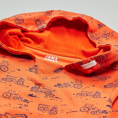 Image of Amazon Brand - Jam & Honey Boy's Cotton Lightweight Sweatshirt (JHAW19BSWT914 Orange-AOP 3-4 Years)
