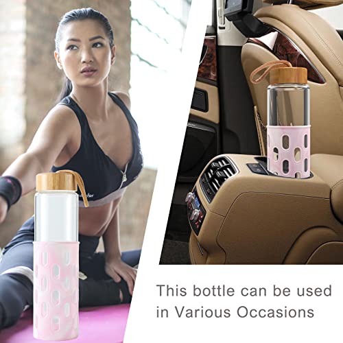 Wemburly 32Oz Borosilicate Glass Water Bottle With Silicone Sleeve And Bamboo Lid Cute Water Bottles For Women #TOP4