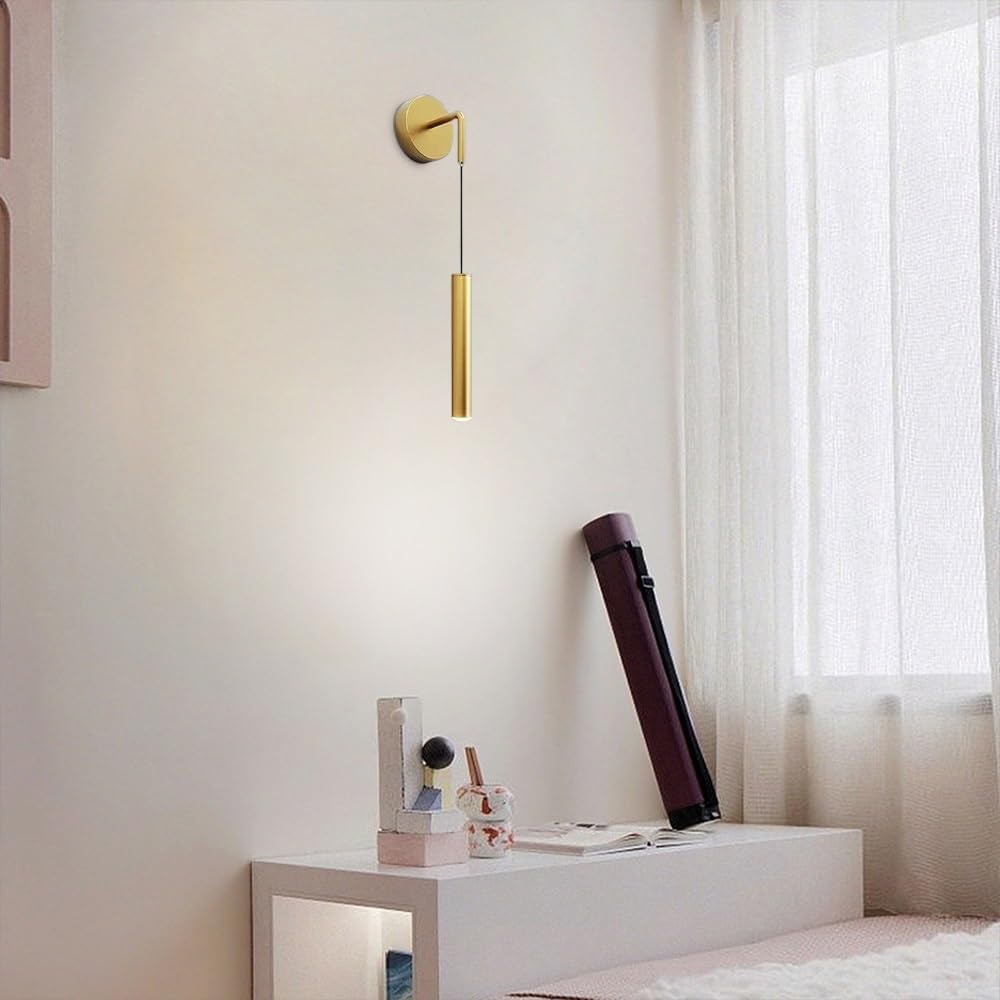 Applique da Parete a LED con Tubo Lungo, Lampada Moderna a Sospensione, 12W, apparecchio di Illuminazione per Soggiorno, Camera da Letto, Comodino, corridoio, Cucina, Illuminazione
