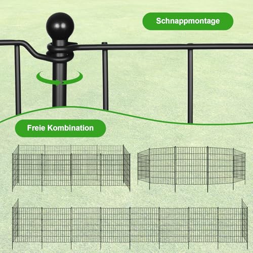Dekorative Gartenzaun 81CM * 71 CM * 5 Stücke Metall Steckzaun, Keine Graben Tier Barriere Fechten, Haustier Zaun Rostfrei Gitterzaun Set Beetzaun Grenze für Kaninchen Hund