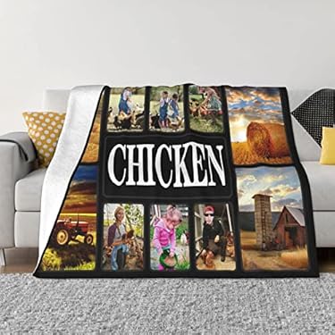 AMAZON - MMAOLP Custom Blanket with Photo, Personalized Chicken Blankets for Girl, Boy Gift, Personalized Family Flannel Fleece Blanket with Photo and Text Suit for Couch, Bed, Sofa, Home (10 Photo Collages)