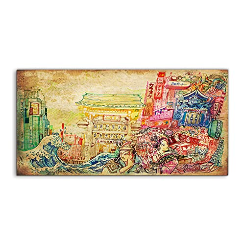 Tableau acrylique Japan Art Coloray 100x50 cm pour décoration murale de salon