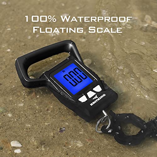 Kastking Fish Scale, Wideview Floating Waterproof Digital Scale With No-Puncture Lip Gripper, 2.5” Large Lcd Display, 110Lb Capacity, Stores Up To 9 Weights, Black #TOP1