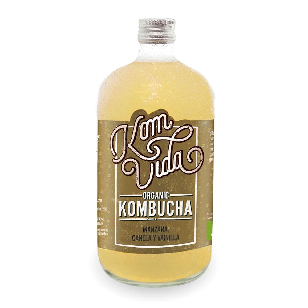 Herbata kombucha. Komvida Zestaw smakowy jabłko, cynamon i wanilia. 6 butelek po 750 ml. Wysyłka na zimno.