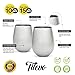 Tilevo Stainless Steel Wine Glasses - Set of 2 Stemless Premium Grade 18/8 Stainless Steel Glass for Red & White Wine Unbreakable, BPA Free, Shatterproof Metal Drinking Tumblers with Gift Box