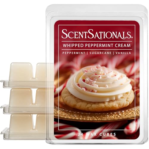 ScentSationals Whipped Peppermint Cream Scented Wax Melts 10oz (24 Cubes)