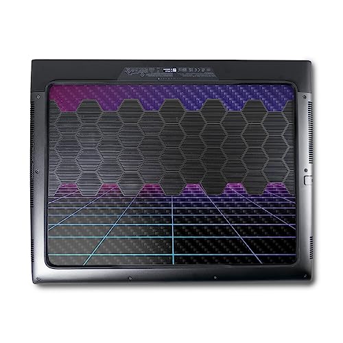 Image of MightySkins Carbon Fiber Skin Compatible with Alienware M18 R1 (2023) Full Wrap Kit - Synthwave | Protective, Durable Textured Carbon Fiber Finish | Easy to Apply & Change Styles | Made in The USA