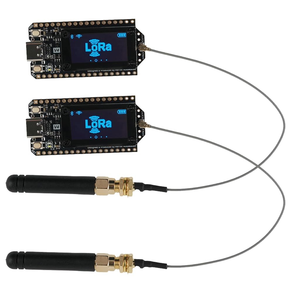DIYmalls Placa de desarrollo ESP32 LoRa 32 V4 de 868 MHz + antena LoRa de 868 MHz para Meshtastic IOT LoraWan Gateway compatible con Heltec LoRa32 V3 Dev Board (2 unidades)