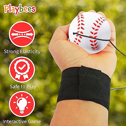 image for Playbees Reactive Practice Baseballs on Elastic Cord Perfect for Train