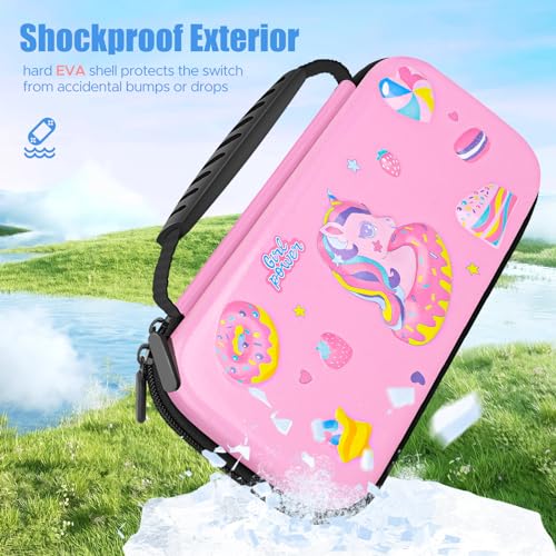 Image of homicozy Unicorn Carrying Case for Nintendo Switch & Switch OLED Console, 3D Hard Travel Shell Pouch for Nintendo Switch Console & Accessories