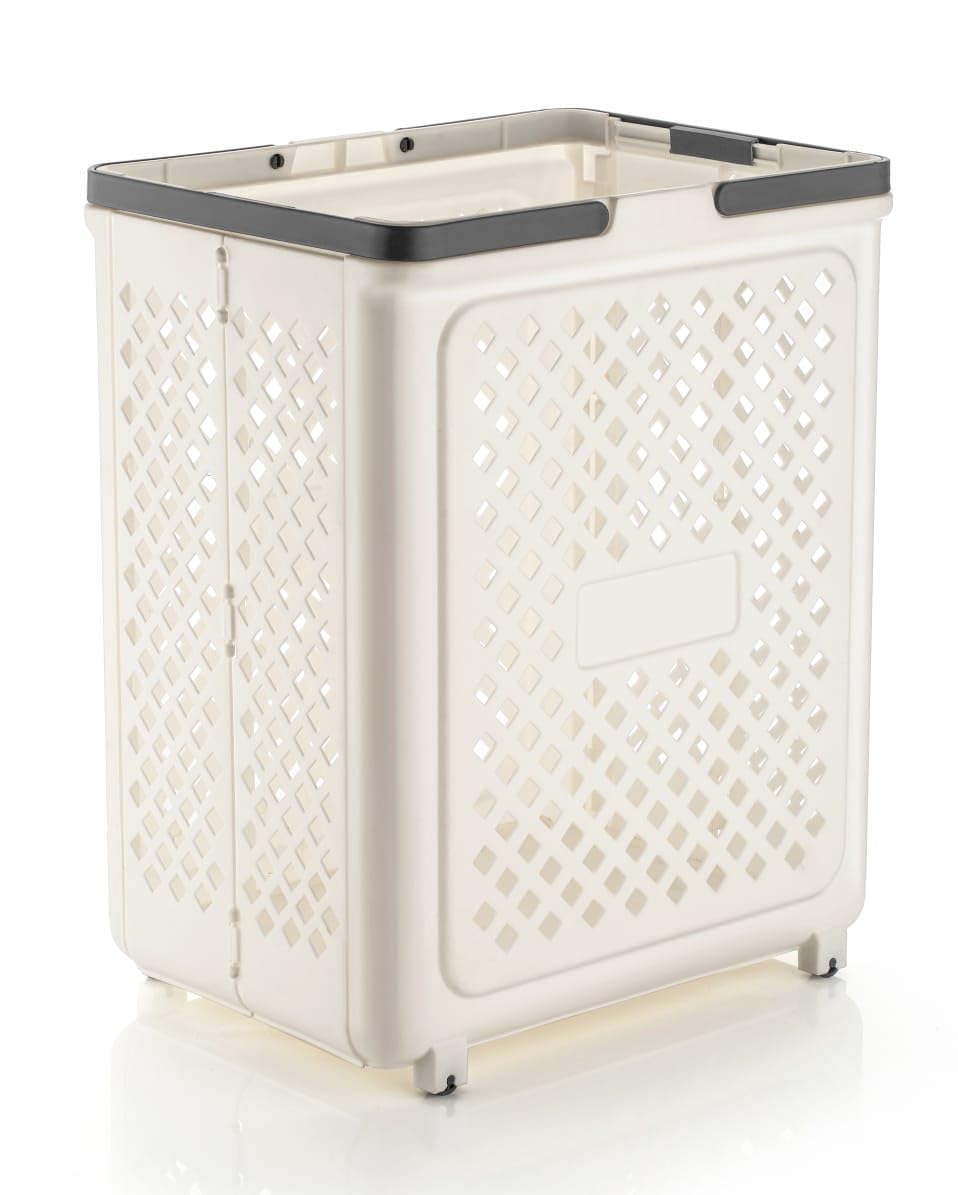 Collapsible Laundry Basket with Wheels and Handle, Plastic Foldable Laundry Hamper, 60L Versatile Portable Storage Basket for Laundry and Bathroom-image-17