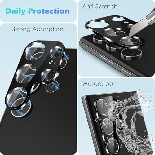 Image of Xmon Back Camera Lens Protector for Samsung Galaxy S24 Ultra (1 Pack) Premium Camera Glass Protector Guard, Anti-Scratch, Ultra-Clear, Easy Installation