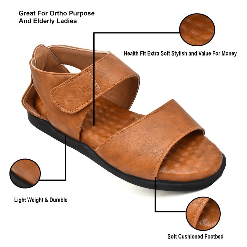 Image of HEALTH FIT Orthopedic & Diabetic Sandal Breathable & Adjustable Strap Sandals Dr Sandals Soft Sole Ultra-Lightweight Sandal for Men's 2021