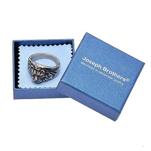 Black Stainless Steel Crafted Fierce Lion Ring for Men, Size 12