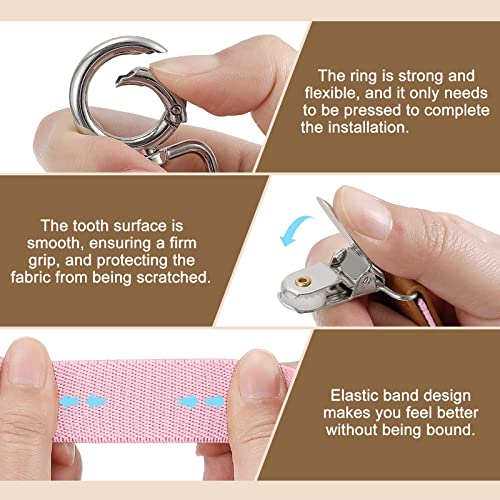 Image of uxcell Hat Clips for Travel, 3pcs Elastic Hat Clips for Women Bag Handbag Backpack Luggage Travel Accessory Hat Companion(Gray, Light Blue, Pink)
