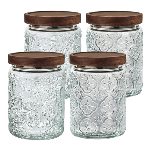 24 OZ Airtight Glass Storage Jar with Bamboo Lid -