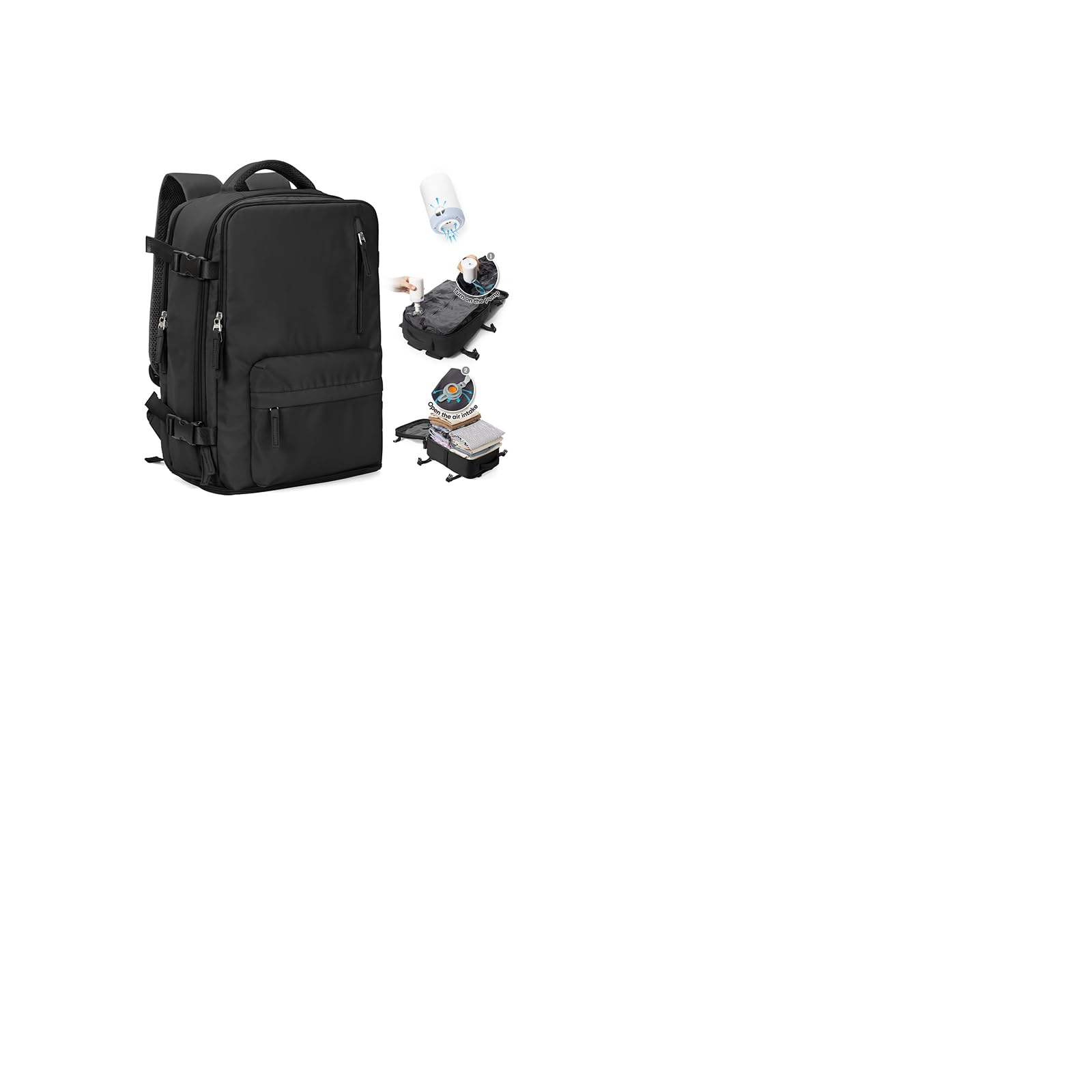 SZLX Zaino Ryanair 40x30x20 Sottovuoto con pompa Zaino Ryanair 40x20x25 Sottovuoto Bagaglio a Mano 40x30x20 Wizzair Zaino da Viaggio 45x36x20 Easyjet Donna Zaino Casual Laptop 14 Pollici Impermeabile