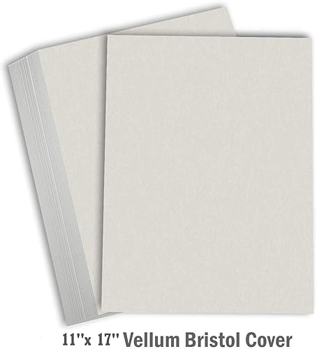 Miniatura 2 de Hamilco Papel de cartulina de color gris Bristol Vellum para álbumes de recortes, manualidades, 11 x 17 pulgadas, cubierta de 67 libras para