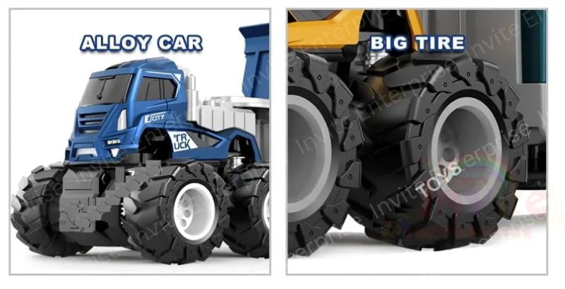 Image of 1:43 4WD Diecast Alloy Double-Deck Transportation Big Toy with Friction Powered Miniature Car Vehicle for Kids, Boys and Girls (2 Color Trucks = Send Any 1 Truck)