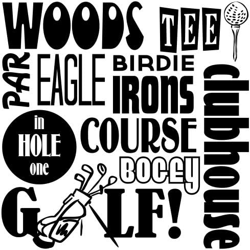 Woods de golf tee vinilo calcomanía decorativo para pared