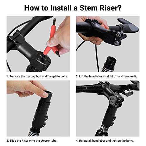Lerway H015000035800 Bike Stem Riser Extender Mtb Handlebar Stem Adapter thumb #4