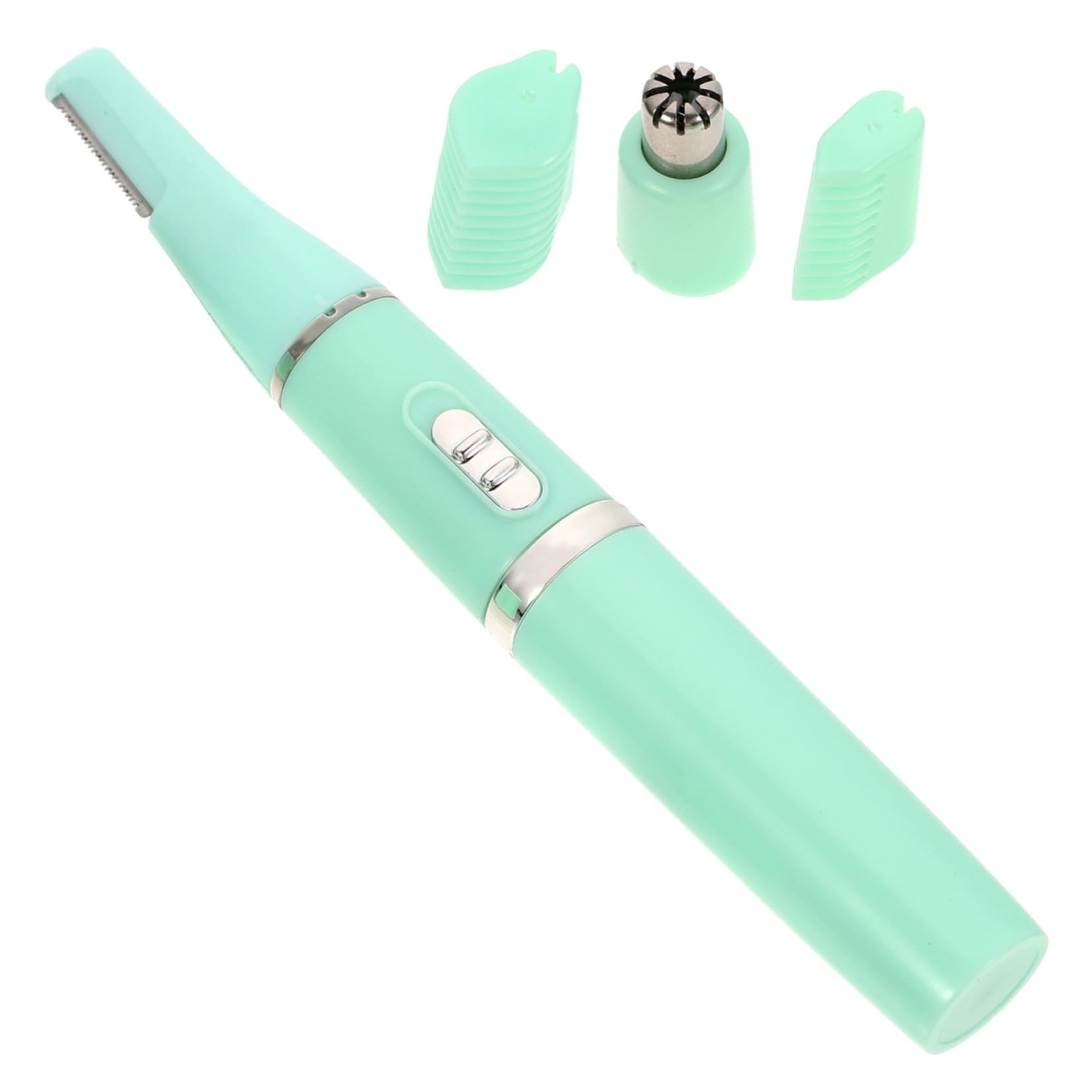 Ipetboom 1 PC Rechargeable Electric Eyebrow Trimmer Portable Hair Removal Fuzz Shaver for Women to Use Lightweight Design with Dual Heads for Precise Trimming Green