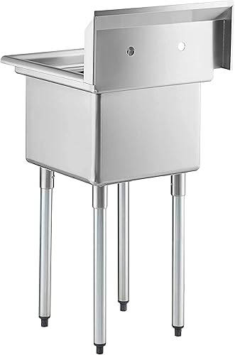 Miniatura 9 de Fregadero de fregona de lavadero de un compartimento de acero inoxidable con grifo - NSF