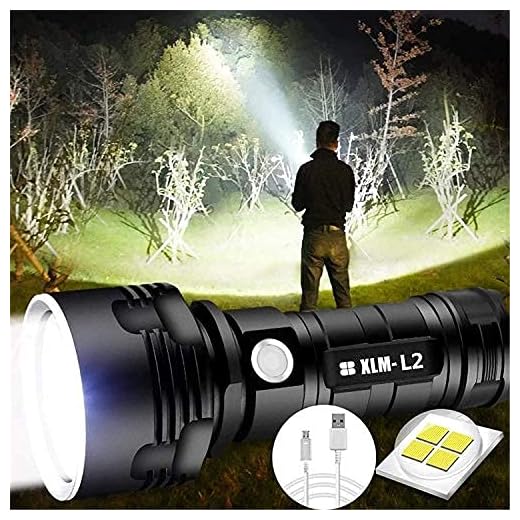 30000-100000 Lumen High Power Led Vattentät Ficklampa, Led Fackla Usb uppladdningsbar, Ficklampor Bright 3 Mode, Ficklampa Ficklampa för Camping Vandring (P70)