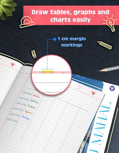 Image of A4 Size Long Notebooks for Students | Single Line Ruled 76 Pages in Each | Soft Cover, 21 cm x 29.7 cm Approx | GSM 57 | Useful for School, College & Office | Set of 6