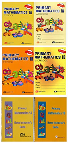 Singapore Primary Mathematics Grade 1 Homeschool Kit (6 Books) - Textbooks 1A and 1B, Workbooks 1A and 1B, and Home Instructor's Guides 1A and 1B (US Edition)