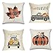 PSDWETS Fall Decor Pumpkin Maple Leaf Pillow Covers Set of 4 Autumn Theme Fall Harvest Pumpkins Truck Farmhouse Decorative Throw Pillow Covers 18 x 18 for Fall Decorations