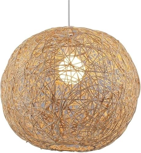 Suspension rotin tissé main vintage pour une atmosphère douce et rétro